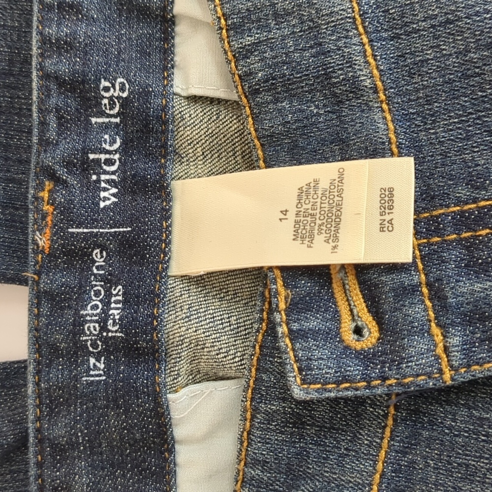 Liz Claiborne Wide Leg Jeans Sz 14
